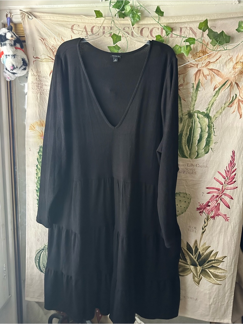 torrid Black V-Neck Tiered Dress
